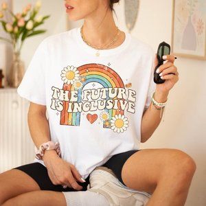 The Future Is Inclusive Shirt Retro Rainbow Pride Shirt Lgbtq Pride Shirt